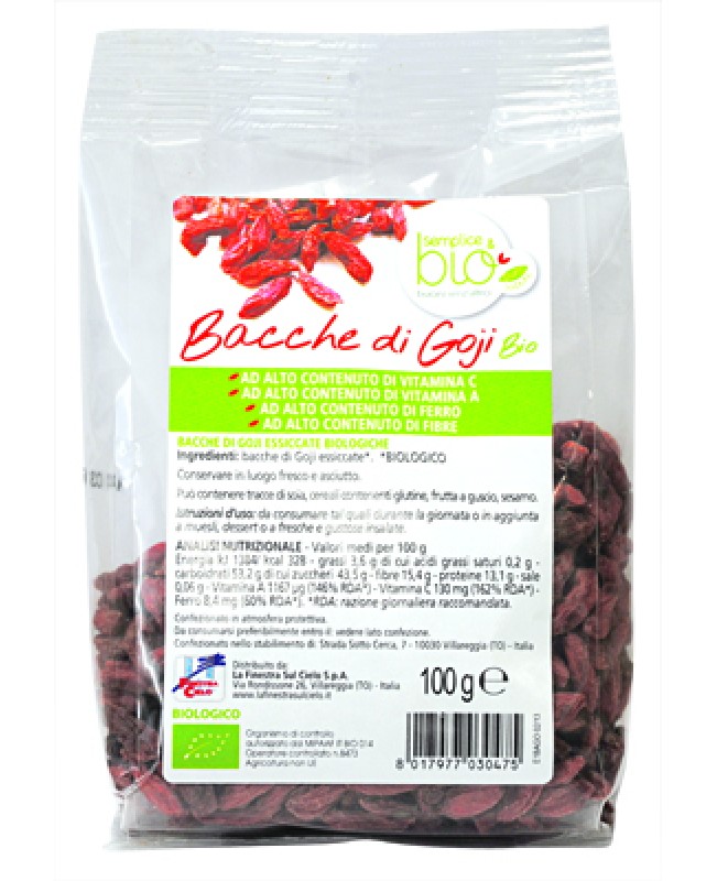 GOJI BACCHE BIO 100G SEMPL BIO GOJI BACCHE BIO 100G SEMPL BIO