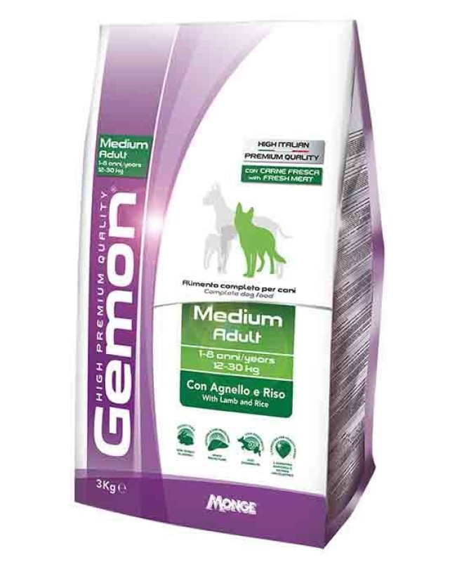 GEMON CANE MEDIUM ADULT AGNELLO 3KG