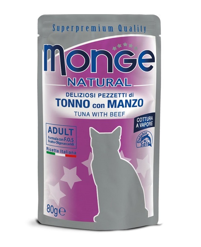 MONGE GATTO NAT ADULT TONN/MANZ 80G