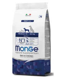 MONGE DOG DAILY LIN MED AD POLL12KG