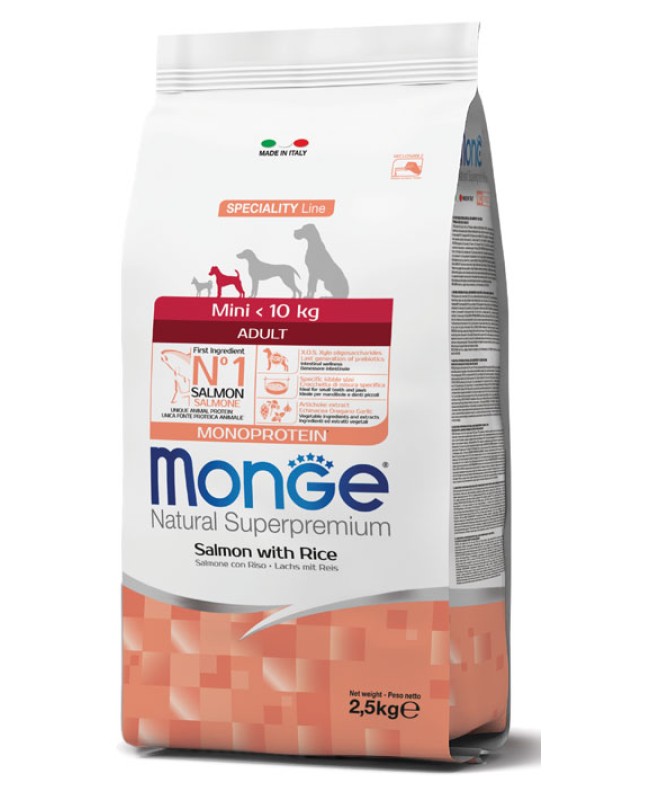 MONGE MINI ADULT SALM/RISO 7,5KG
